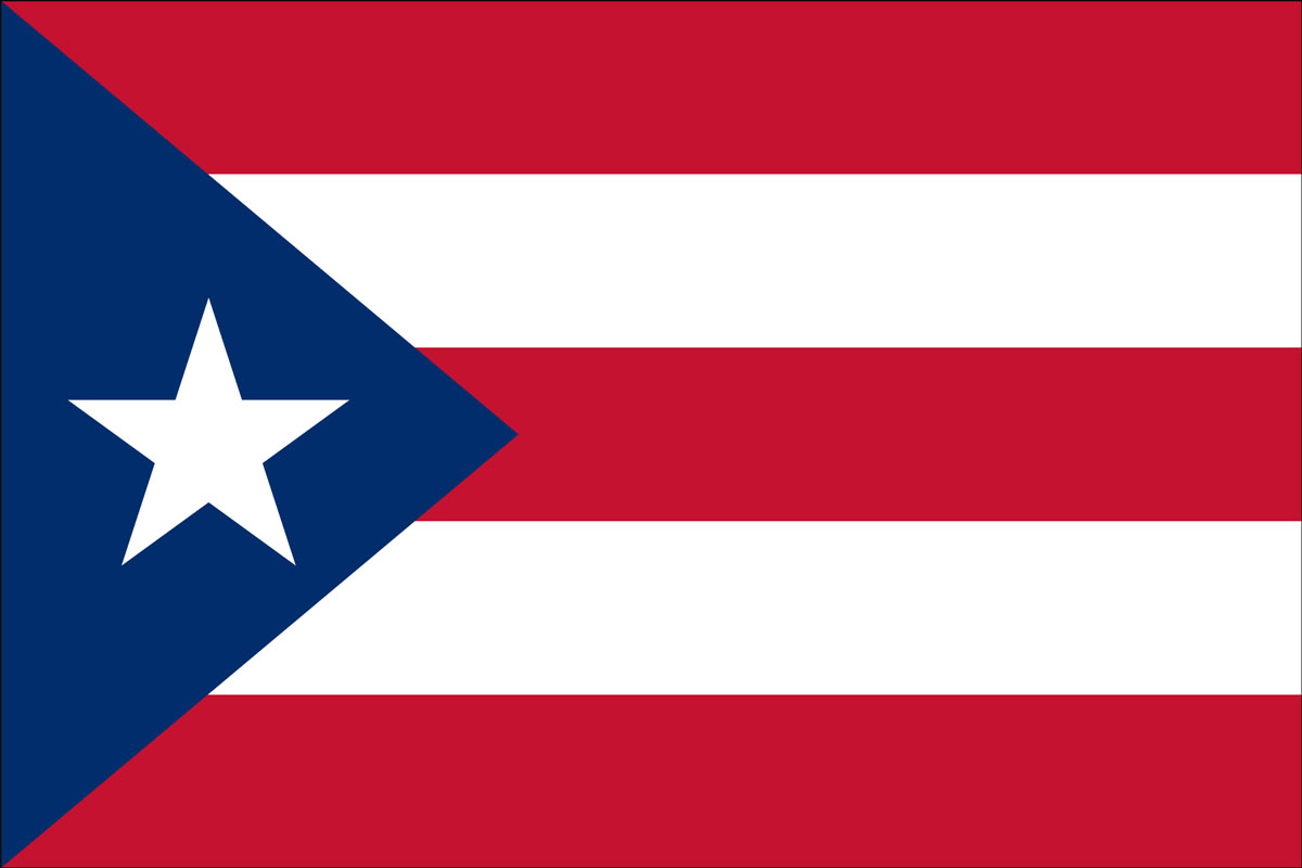 12x18" Nylon flag of Puerto Rico